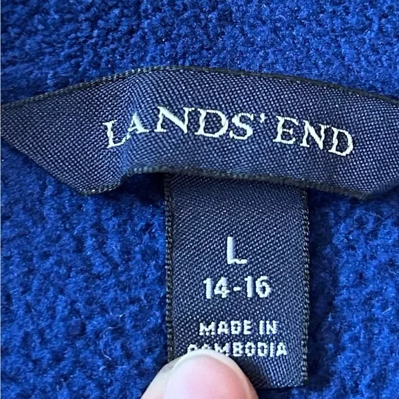 Land’s End Fleece Vest Royal Blue - Picture 2 of 2